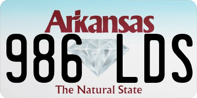 AR license plate 986LDS