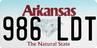 AR license plate 986LDT