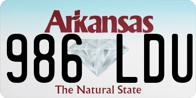 AR license plate 986LDU