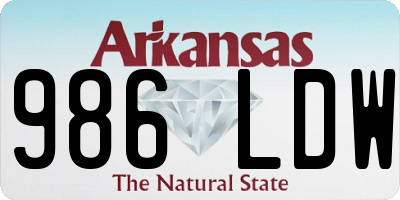 AR license plate 986LDW