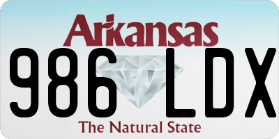 AR license plate 986LDX