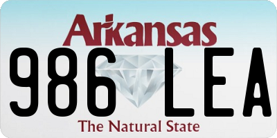 AR license plate 986LEA