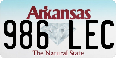 AR license plate 986LEC