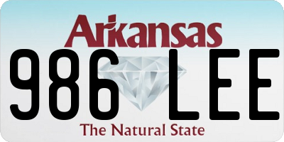 AR license plate 986LEE