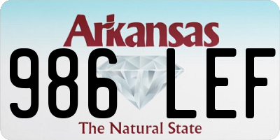AR license plate 986LEF