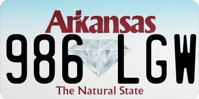 AR license plate 986LGW