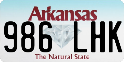 AR license plate 986LHK