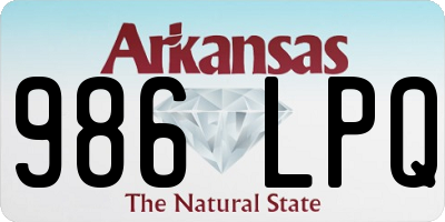 AR license plate 986LPQ