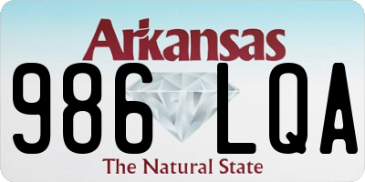 AR license plate 986LQA