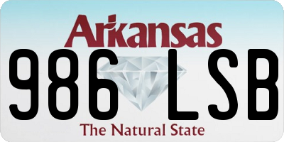 AR license plate 986LSB