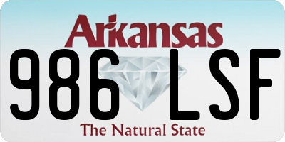 AR license plate 986LSF