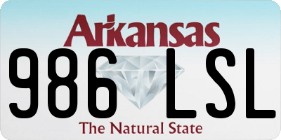 AR license plate 986LSL