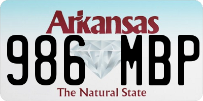 AR license plate 986MBP