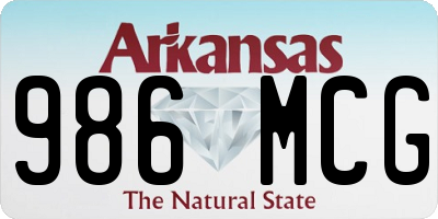 AR license plate 986MCG