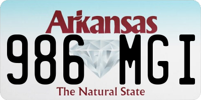 AR license plate 986MGI
