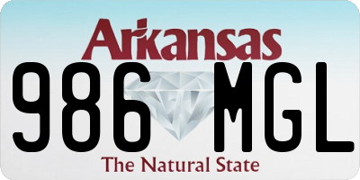 AR license plate 986MGL