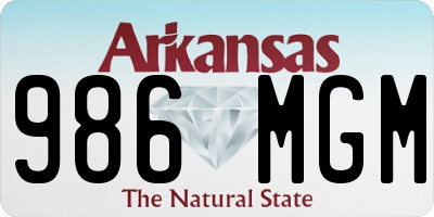 AR license plate 986MGM