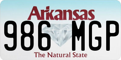 AR license plate 986MGP