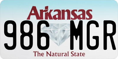AR license plate 986MGR