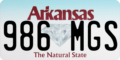 AR license plate 986MGS