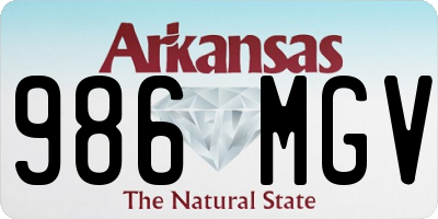 AR license plate 986MGV