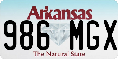 AR license plate 986MGX