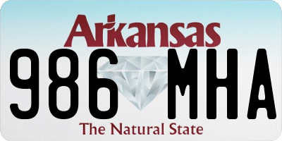 AR license plate 986MHA