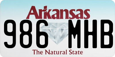 AR license plate 986MHB