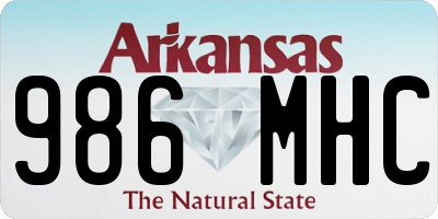 AR license plate 986MHC