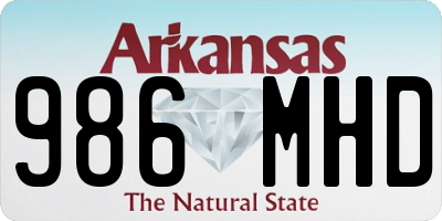 AR license plate 986MHD