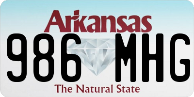 AR license plate 986MHG