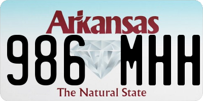 AR license plate 986MHH