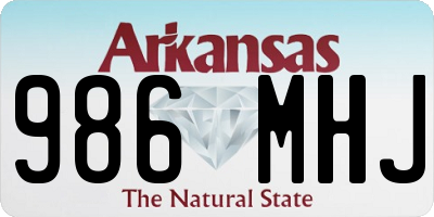 AR license plate 986MHJ