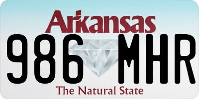 AR license plate 986MHR