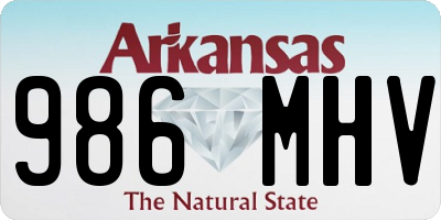 AR license plate 986MHV