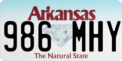 AR license plate 986MHY