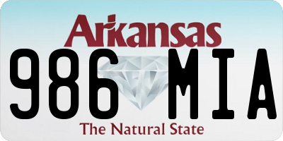 AR license plate 986MIA