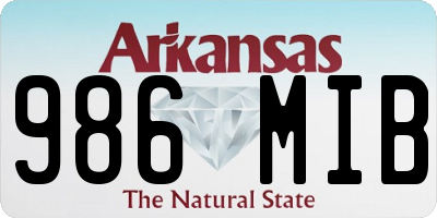 AR license plate 986MIB