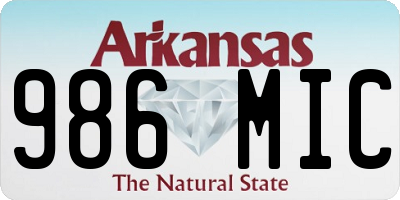 AR license plate 986MIC