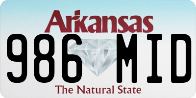 AR license plate 986MID