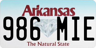 AR license plate 986MIE