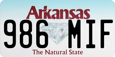 AR license plate 986MIF