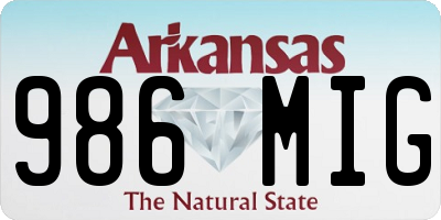 AR license plate 986MIG