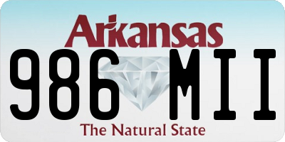 AR license plate 986MII