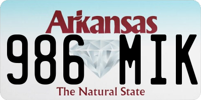 AR license plate 986MIK