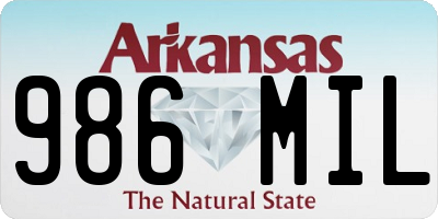 AR license plate 986MIL