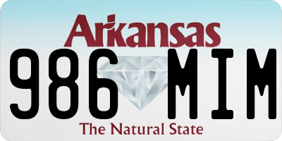 AR license plate 986MIM