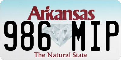 AR license plate 986MIP