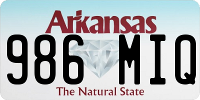 AR license plate 986MIQ