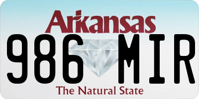 AR license plate 986MIR